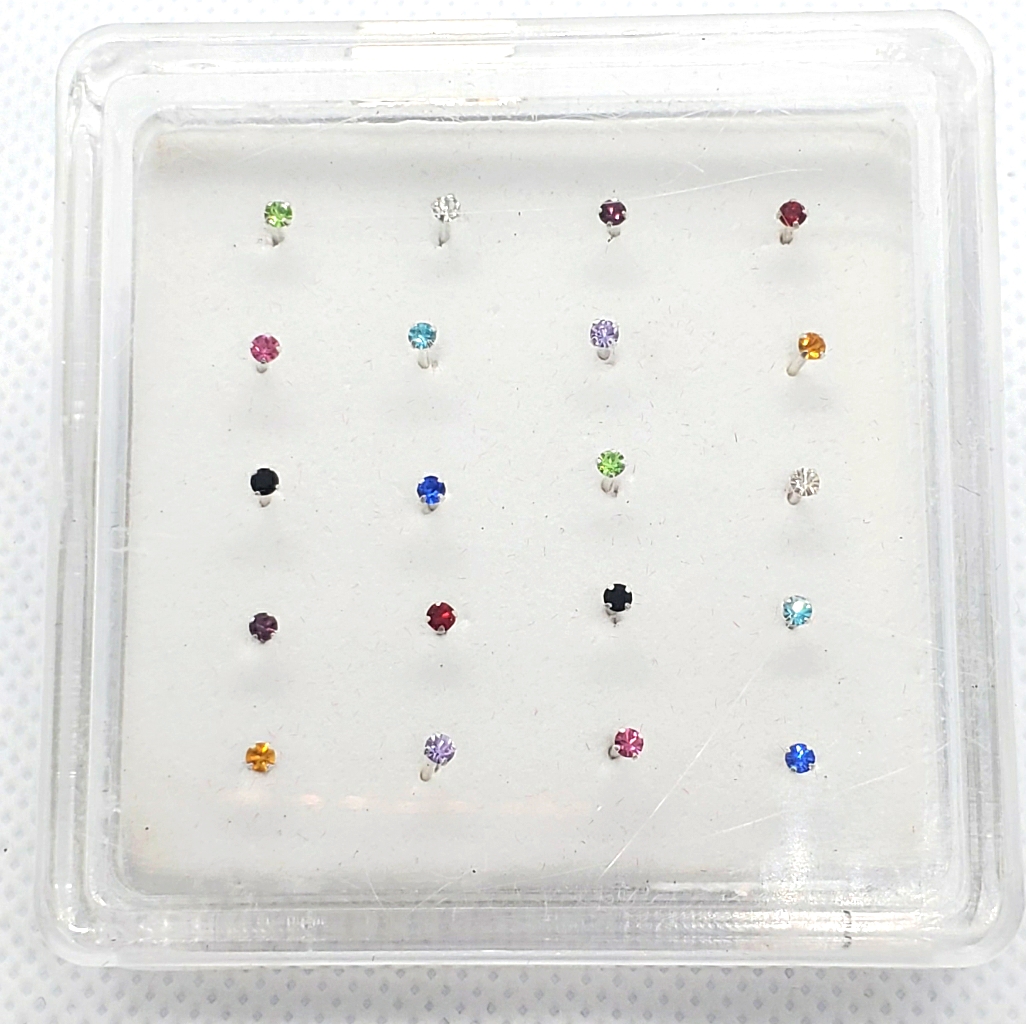 925 Silver Colored Cz Nose Rings
